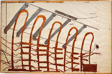 Elektrische Tapeten 1971, Mischtechnik auf Papier, 103,5 x 158,5 cm
