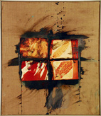 �bermalung,  Lied f�r einen Hund, 1976, 70 x 60 cm 