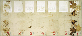 Relikt aus der Aktion �bertragung, Stuttgart, 1979 
Auff�hrung in Stuttgart im Rahmen von �europa 79� 
238 x 135 cm